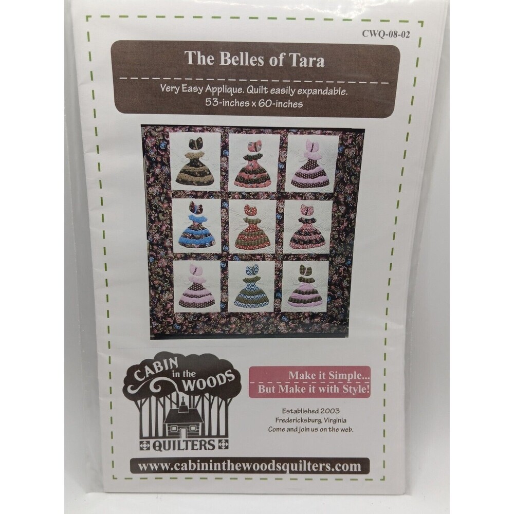 CABIN IN THE WOODS QUILTERS PATTERN The Belles Of Tara 53" x 60"